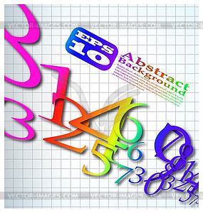 Abstract color number background - vector image