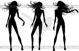 People silhouettes set - vector image