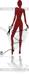 Abstract mannequin silhouette - color vector clipart