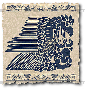 Mayan and inca tribal on old paper - vector image