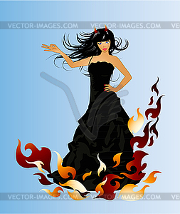 Angel and Devil retro woman - vector image