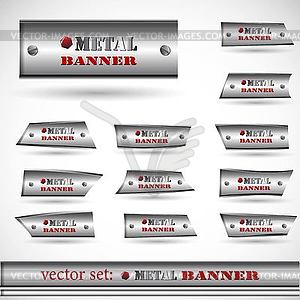 Abstract metallic banner set - vector image