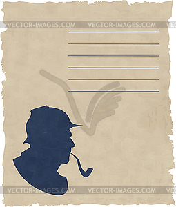 Silhouette pipe smoker - vector image