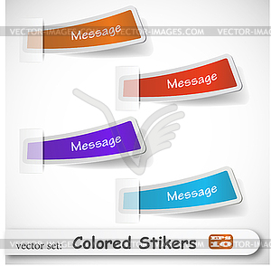 Abstract colored sticker set - vector clip art