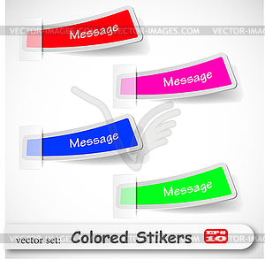 Abstract colored sticker set - vector clip art