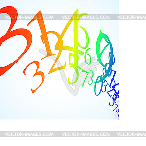 Abstract color number background - vector clip art