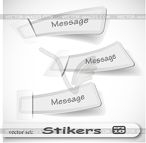 White stickers - white & black vector clipart