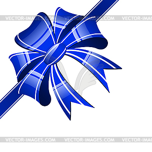 Blue bow - vector EPS clipart