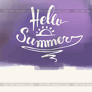 Watercolor watermelons and lettering hello summer - vector image