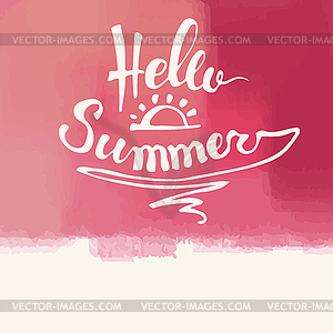 Watercolor watermelons and lettering hello summer - royalty-free vector image