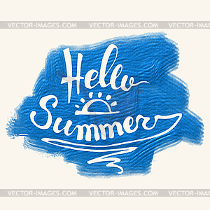 Watercolor watermelons and lettering hello summer - vector image