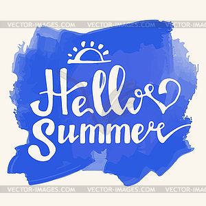 Watercolor watermelons and lettering hello summer - vector image