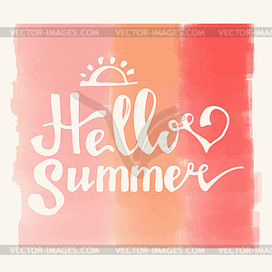 Watercolor watermelons and lettering hello summer - royalty-free vector image