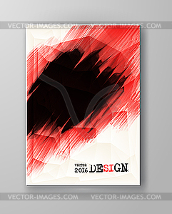 Brochure with Red and Black Paint Backgrounds - vector image