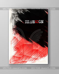 Brochure with Red and Black Paint Backgrounds - vector EPS clipart