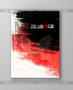 Brochure with Red and Black Paint Backgrounds - vector clipart