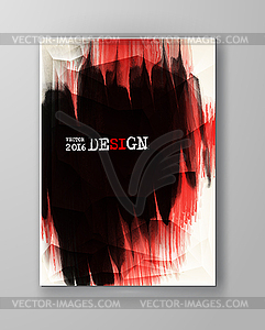 Brochure with Red and Black Paint Backgrounds - vector clipart