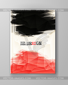 Brochure with Red and Black Paint Backgrounds - vector clip art