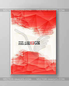 Grunge red paint brush strokes brochure - vector clipart