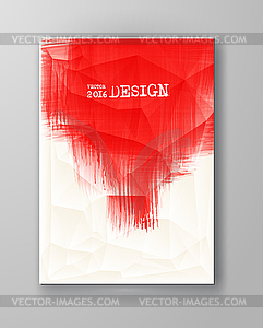 Grunge red paint brush strokes brochure - vector image