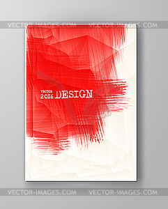 Grunge red paint brush strokes brochure - vector image