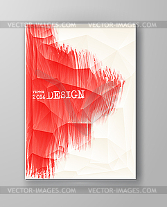 Grunge red paint brush strokes brochure - vector EPS clipart