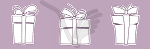 Sketch of box gift - vector image