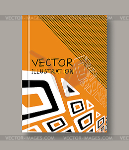 Geometric ethnic abstract orange flyers - vector image