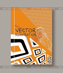 Геометрические абстрактные этнические оранжевые листовки - изображение в векторном формате