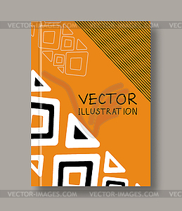 Geometric ethnic abstract orange flyers - vector clipart