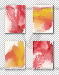 Set of artistic creative universal cards - vector image