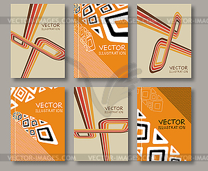 Abstract ethnic pattern line textures - vector clip art