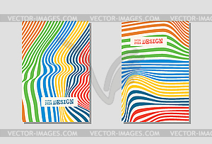 Design monochrome waving lines illusion background - vector clipart