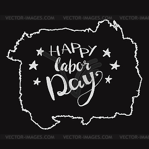 Happy Labours day inscription - vector clipart