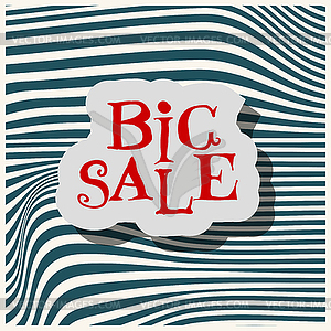 Big Sale flat label on green background - vector image