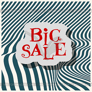 Big Sale flat label on green background - vector clipart