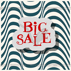 Big Sale flat label on green background - vector clip art