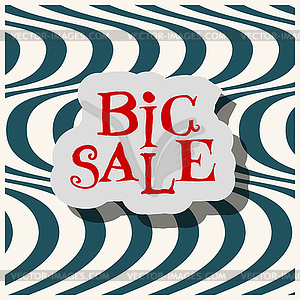 Big Sale flat label on green background - vector clip art