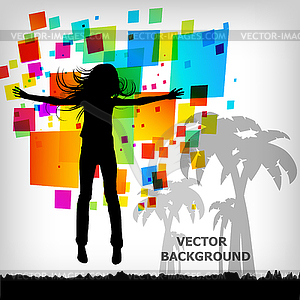 Abstract square colorful background - vector clipart