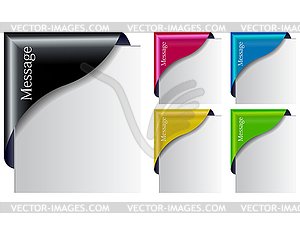 Colored Corner Ribbon Set - vector clipart