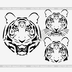 The abstract tiger head set - vector clip art