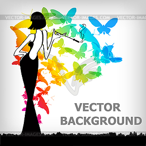 Vintage retro woman - vector image