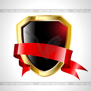 The abstract shield with tape - vector image