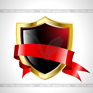 The abstract shield with tape - vector EPS clipart