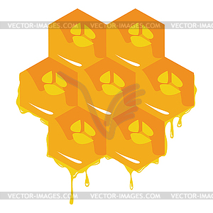Orange background about honeycombs - vector clipart