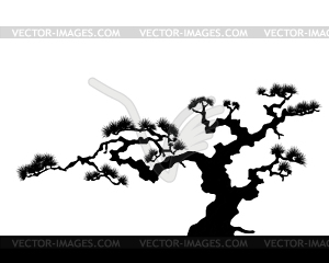 The Japanese landscape silhouette - vector image