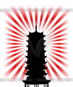 Silhouette of japanese religious goal - vector clipart