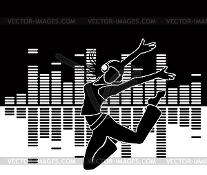 Dancing Young Girl - vector clip art