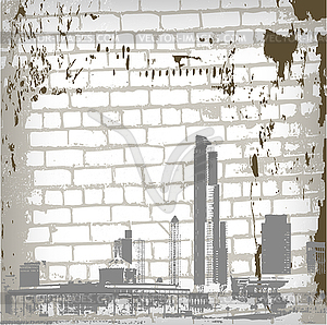 The abstract grunge wall background - vector clipart
