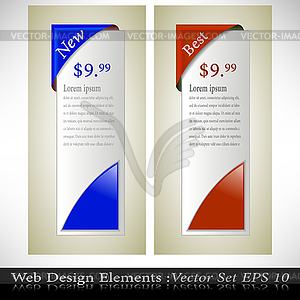 Colored Corner Ribbon Set - vector clip art